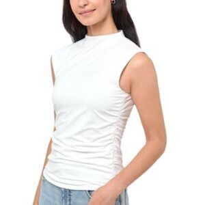 Rebecca Minkoff White Sleeveless Tank Top Womens Medium Cotton Blend NWT